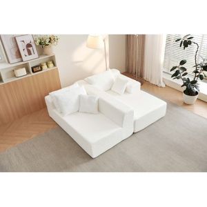 Canapé sectionnel trois places en forme de L, chaise longue moderne noire, assise profonde, canapé rembourré pour salon, chambre à coucher - Product Image 4