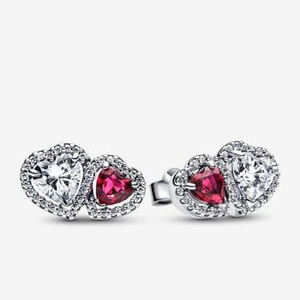 925 <b>Sterling</b> <b>Silver</b> Gold Plated Romantic <b>Heart</b> Zircon Claw Set Stud <b>Earrings</b> Third Party Certified Fashion Women Wedding - Product Image 2