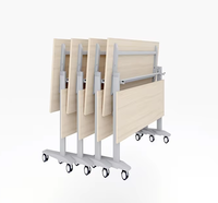 Table et chaise pliantes en bois modernes, combinaison de bureau de conférence pour hôtel, bureau mobile à double table, assemblage mobile