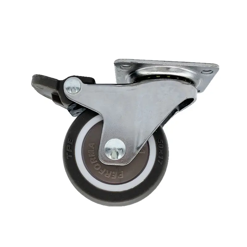 75mm Small Caster Light Duty Tpr Wheel For Thermometer Medical Cart Mask Machine 3 Inch Caster