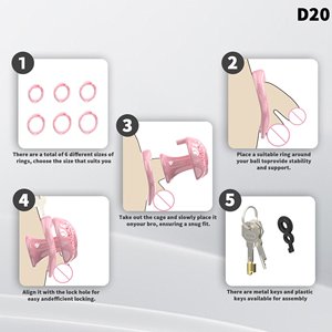 กรงพิมพ์3D YPM พร้อมกรงทรัมเป็ตกรงเรซิ่นสีดำสีชมพูกับแหวน<span class=keywords><strong>6</strong></span>ขนาดสำหรับล็อคพลาสติกขนาดเล็ก - Product Image 4