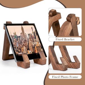 Vintage wooden recipe <b>rack</b>, <b>kitchen</b> countertop, wooden cooking recipe <b>rack</b>, photo display stand, item display <b>rack</b> - Product Image 4
