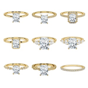 <b>Cushion</b> Marquise Cut Lab Grown Diamond <b>Ring</b> 10K 14K 18K White Gold Prong Set Custom <b>Wedding</b> Jewelry - Product Image 2