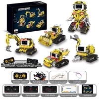 5 En 1 STEM RC Robot Kit de construcción DIY APP y programación de Control remoto Robot ingeniería camión erector bloques construcción juguete