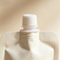 Pochette à bec verseur personnalisée pour emballage cosmétique, sac de soin liquide rechargeable anti-fuite avec bouchon à vis