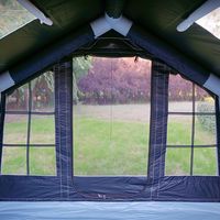 Tente de camping gonflable haut de gamme de 8 m² en Oxford, abri de glamping extérieur, tente pneumatique blanche lune avec fenêtre d'aération, fabrication