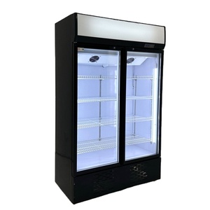 Refrigerador Vertical <span class=keywords><strong>de</strong></span> Una Temperatura con Puerta <span class=keywords><strong>de</strong></span> <span class=keywords><strong>Vidrio</strong></span>, Vitrina Refrigerada <span class=keywords><strong>de</strong></span> Doble Puerta con Techo y Modo <span class=keywords><strong>de</strong></span> Enfriamiento Directo - Product Image 1