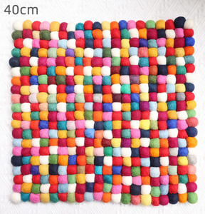 Coussin de siège de chaise en feutre de laine de couleur chaude arc-en-ciel de 40 cm, écologique, forme carrée, rembourré, confortable - Product Image 2