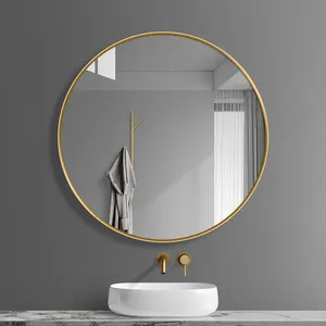 <span class=keywords><strong>Grand</strong></span> miroir décoratif minimaliste moderne Miroir circulaire antique Tenture murale Décoration de salle de bain - Product Image 2