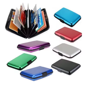 Titulaire <span class=keywords><strong>de</strong></span> <span class=keywords><strong>carte</strong></span> <span class=keywords><strong>bancaire</strong></span> en aluminium <span class=keywords><strong>pour</strong></span> hommes, étui rigide bloquant le crédit solide, <span class=keywords><strong>anti</strong></span>-<span class=keywords><strong>RFID</strong></span>, <span class=keywords><strong>protection</strong></span>, bureau, école - Product Image 6