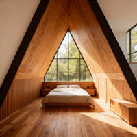Maison préfabriquée en forme de A, cabane triangulaire, maison de vacances en alliage d'aluminium, maison de vacances, cabane de glamping, maison de villégiature, mini-maison à vendre