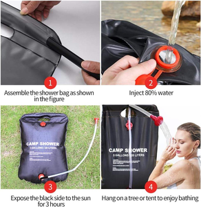 Juego de Bolsa de Ducha Portátil Ecológica de PP con Calentamiento Automático, Interruptor de Encendido/Apagado a Prueba de Agua para Aventuras al Aire Libre y Camping - Product Image 2