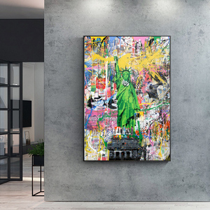 Statue de La Liberté Rue Graffiti Art <span class=keywords><strong>Toile</strong></span> Peinture sur Le Mur Art Affiches et Gravures Abstraites Mur Photo pour La Décoration Intérieure - Product Image 2