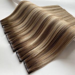 Extensioni per <span class=keywords><strong>capelli</strong></span> Genius Weft Haiyi 2025: <span class=keywords><strong>Cioccolato</strong></span> Marrone con Riflessi Biondo Chiaro e Marrone Noce - Le più vendute! - Product Image 1