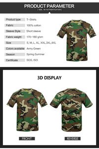 Camisa de algodón de manga corta para <span class=keywords><strong>hombre</strong></span> Camiseta de camuflaje Woodland con cuello redondo #11 - Product Image 2