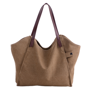 กระเป๋าสะพายไหล่ผ้าแคนวาสสำหรับผู้หญิง พร้อมซิปปิดและซับในไนลอน-กระเป๋าถือใบใหญ่สำหรับช้อปปิ้งวันหยุดสุดสัปดาห์ - Product Image 1