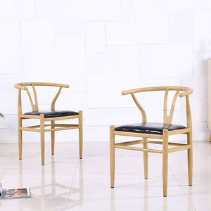 Wooden Y Chair with Curved <b>Back</b> and <b>Cushioned</b> Seat for Dining Room – Modern Upholstered Restaurant Chair - Product Image 5