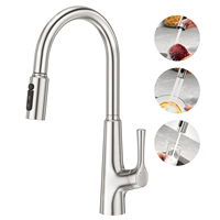 Distributeur de savon CUPC, type 3 voies, eau potable directe, acier inoxydable 304, robinet de cuisine filtrant à double poignée avec pulvérisation, céramique