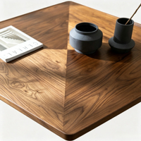 Table basse en bois massif noyer noir, design minimaliste nordique-italien, table d'appoint carrée pour salon