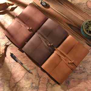 Cuaderno de Cuero PU YY, Diario Recargable, Cuaderno de Bocetos, Diario de Viaje, Bloc de Notas Diario Recargable en Espiral para Regalos - Product Image 1