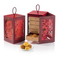 Maßgefertigte Luxus-Geschenkbox mit 3 Schubladen und Griff, Recycelbare Verpackung für Feiertagsdesserts und Mondkuchen