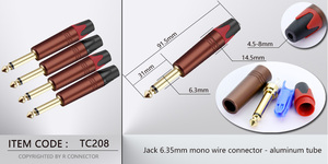 Personalizzato 6.35MM Mono TS da maschio a maschio cavo <span class=keywords><strong>Jack</strong></span> Audio t cavo <span class=keywords><strong>Jack</strong></span> a ca cavo - Product Image 4