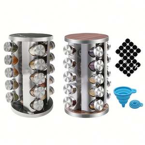 OEM & ODM Rotary Holder <b>Spice</b> Seasoning <b>Organizer</b> with Bottle, Glass Seasoning Bottle Wholesale Premium Seasoning Bottle Glass - Product Image 1