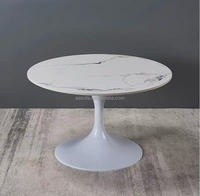 Table à manger moderne de forme ovale en fibre de verre blanche avec plateau en marbre, meubles assemblés