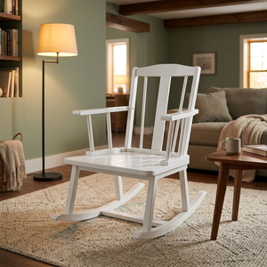 Silla Mecedora Portátil Moderna y Ecológica con Estructura de Madera Curvada y Goma, Material de Tela, para Bebés, Hogar y Dormitorio - Product Image 1