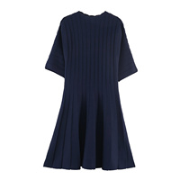 ZEVITY Robe Courte Chic en Tricot Uni pour Femme Printemps 2026, Manches Courtes, Col Rond, Vestidos, Robe Mujer, Dropshipping