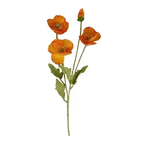 Vente en gros fleur artificielle 4 têtes flocage maïs coquelicot style INS décoration maison fleur