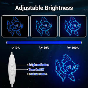 Enseignes au néon pour décoration murale, enseignes LED en forme de <span class=keywords><strong>poisson</strong></span> <span class=keywords><strong>rouge</strong></span> bleu porte-bonheur pour décoration murale, décoration de chambre à thème océanique, cadeaux de Noël - Product Image 5