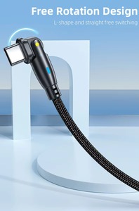 60W <b>Type</b> <b>C</b> <b>Cable</b> 3A <b>Fast</b> <b>Charging</b> USB <b>C</b> to <b>C</b> <b>Cable</b> 180 Degree Rotating Nylon Braided <b>Cable</b> - Product Image 4
