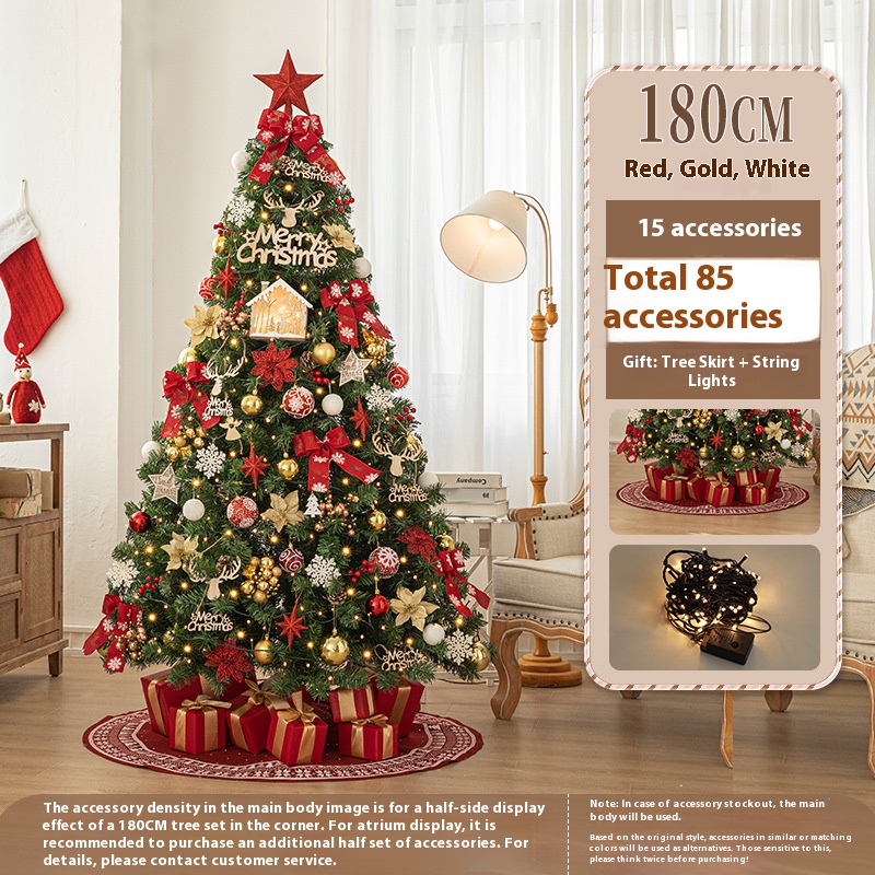Jupe de sapin 180 cm rouge, or et blanc (sans boîte cadeau)