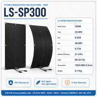 Panneau solaire bifacial flexible LS-SP300 300W haute efficacité portable avec sortie Vmp de 32,48V et une tension de système de 500V