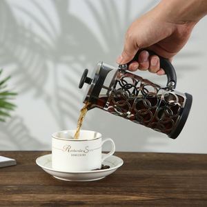 กาแฟเฟรนช์เพรสสแตนเลสสตีลพร้อมแก้วโบโรซิลิเกตคุณภาพสูง หม้อต้มชาขนาดใหญ่ และหม้อชงกาแฟแบบใช้มือ - Product Image 2