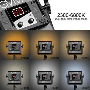 GVM 560AS Kit d'éclairage photographique bicolore à 560 LED pour studio vidéo Application d'éclairage numérique à distance réglable - Product Image 6