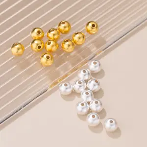 925 Sterling Silver Frosted Gold Spacer Beads for Diy Jewelry Making Ancient Buddha Loose Beads