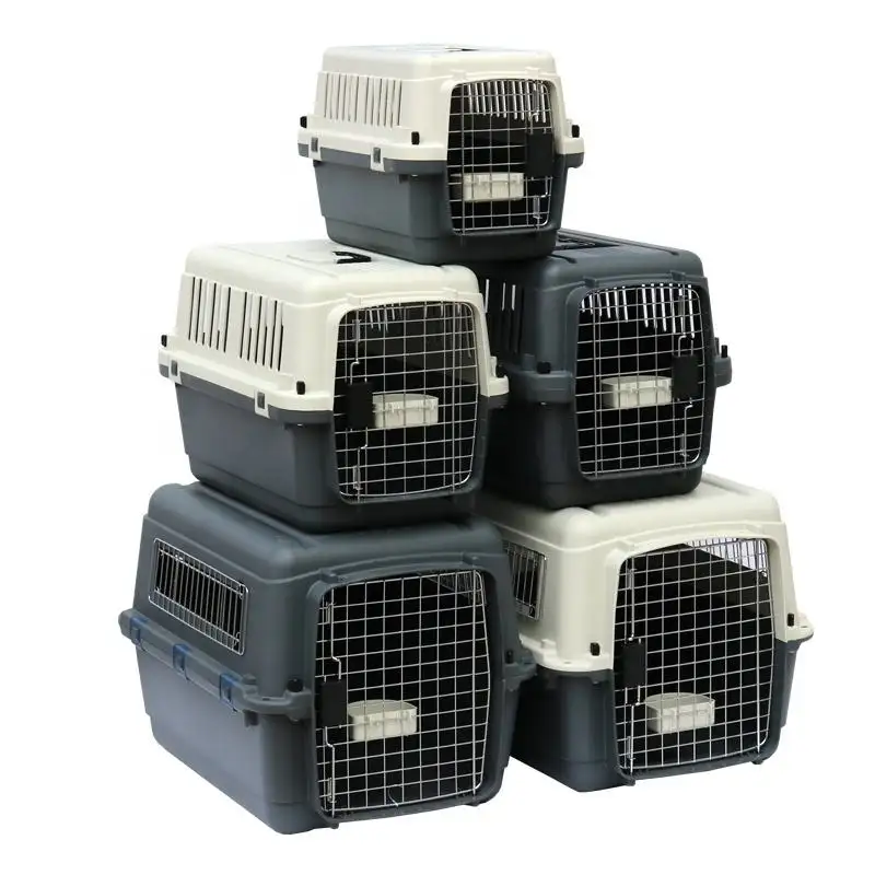 RM plastik havayolu nakliye onaylı köpek taşıma kutusu Pet kafesleri çanta taşıyıcı ve seyahat sandıklar Kennel 20-47*13-32*13-35.2 inç