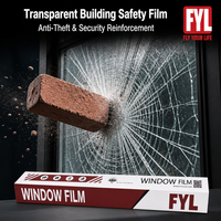Película para Ventanas de Automóviles FYL, Película de Seguridad Transparente para Edificios de Alto Rendimiento de 4 mm, Película Solar Antideslumbrante con Protección UV99+IRR9%