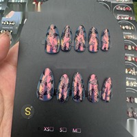 Ongles à presser Tacana, 10 pièces, pailletés, effet gelée, papillon, style européen 3D, haute qualité, vente en gros, nouvelle arrivée, capsules d'ongles à couverture complète