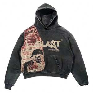 Sudadera con capucha con estampado <span class=keywords><strong>DGT</strong></span> 100% algodón Streetwear gótico Casual estilo callejero jersey de manga larga Vintage Wash Hodie para hombres - Product Image 1