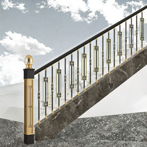 מעקות ומעקות מדרגות מודרניים יוקרתיים מאלומיניום זהוב, התקנה דקורטיבית עצמית לשימוש פנים - Product Image 3