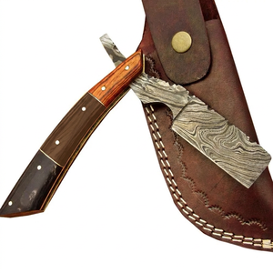 Navaja de afeitar de acero de Damasco, equipo de afeitado artesanal de primera calidad, material metálico duradero, filo de precisión, mango ergonómico para barba - Product Image 4