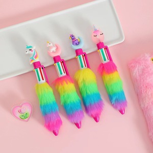6-em-1 Multicolor Caneta Esferográfica Sequin para Meninas e Crianças Retrátil Caneta Fantasia de Plástico com 6 Cores para Estudantes Crianças - Product Image 1