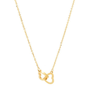 SongYi <span class=keywords><strong>Collier</strong></span> Acier Inoxydable Chaîne Clavicule Cœur Double Anneau Simple Or Rose - Product Image 4