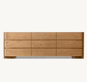 Juego de Muebles de Dormitorio Estilo Americano, Roble Natural Envejecido, Cómodas de Madera con 9 Cajones - Product Image 4