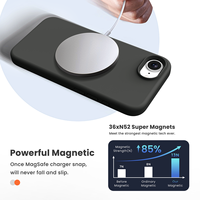 Coque de charge magnétique sans fil pour iPhone 16e Coque de téléphone en silicone liquide avec logo en microfibre
