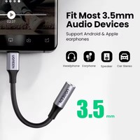 Adaptateur audio USB C vers 3,5 mm UGREEN, type C vers prise casque auxiliaire, dongle 24 bits/96 kHz, câble DAC HiFi pour iPhone 15 Pro Max