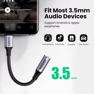 Adaptador de Audio UGREEN USB C a 3.5mm, Tipo C a Conector Auxiliar para Auriculares, Dongle DAC HiFi de 24bit/96kHz, Cable para <span class=keywords><strong>iPhone</strong></span> 15 <span class=keywords><strong>Pro</strong></span> <span class=keywords><strong>Max</strong></span> - Product Image 6